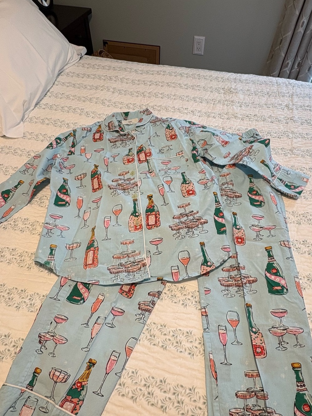 Printfresh Champagne Tower Long Pajama Set - XSPetite